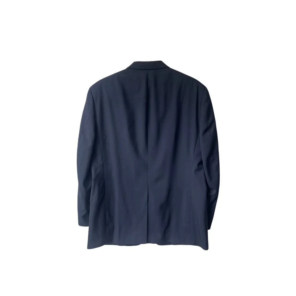 Hart Schaffner Marx Wool Blazer Size 43R Suit‎ Jacket Navy Blue Two Gold Buttons